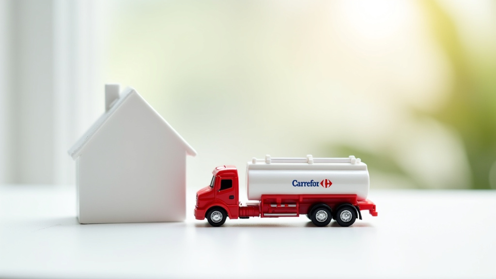 Camion de livraison fioul Carrefour en service