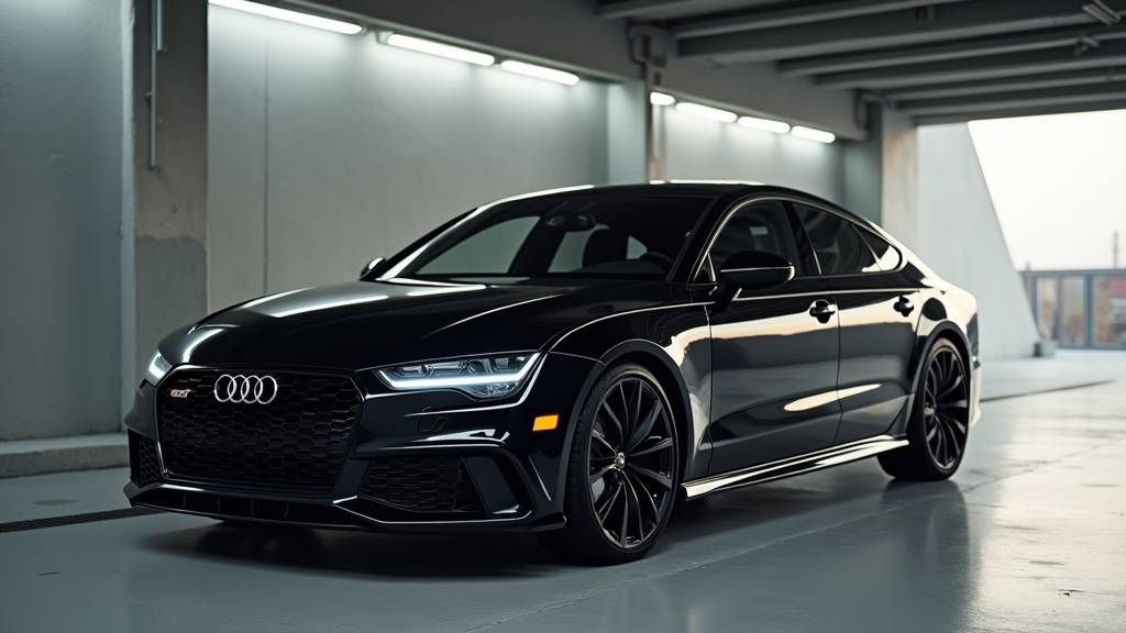 Détail de la carrosserie d'une Audi A7 lors d'une inspection