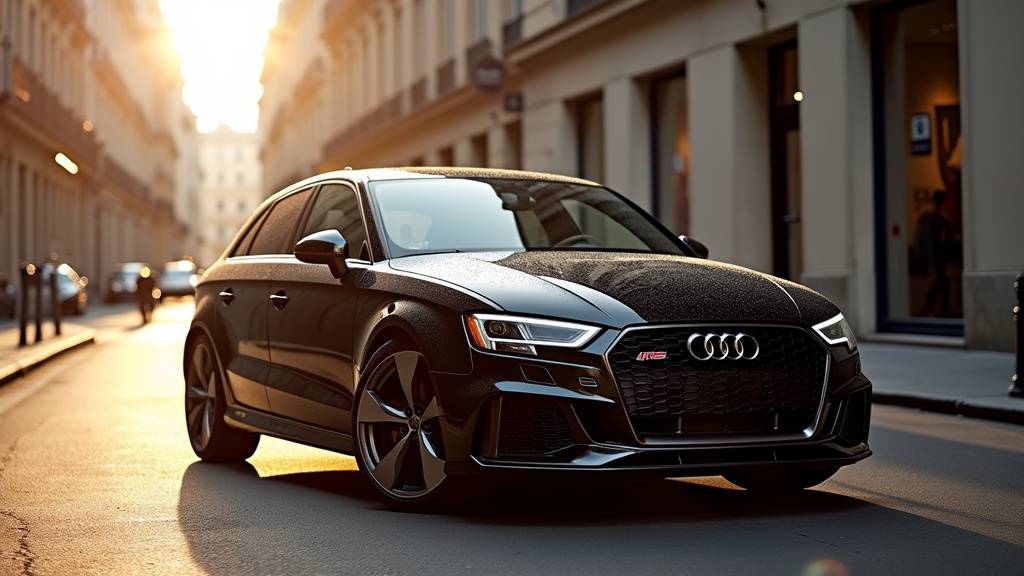 Inspection détaillée d'une Audi RS3 noire