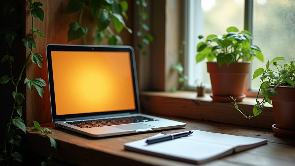 Personne travaillant sur un ordinateur portable avec un blog ouvert