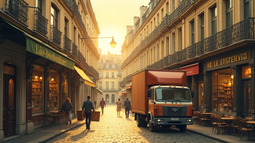 Déménagement dans les rues du Quartier Latin à Paris
