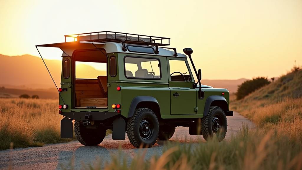Intérieur aménagé du Land Rover Defender