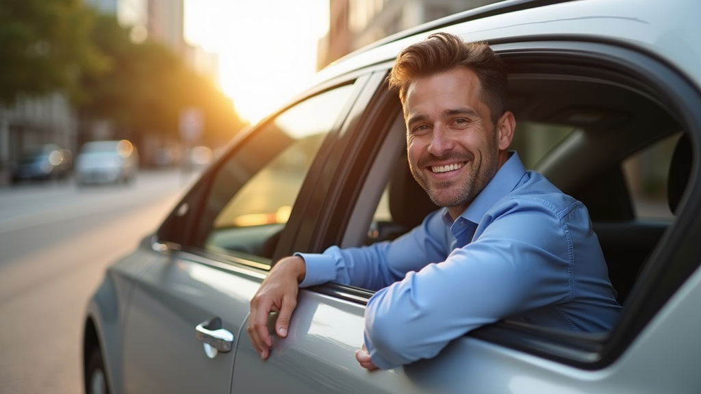Voiture de luxe VTC stationnée devant un hôtel de prestige