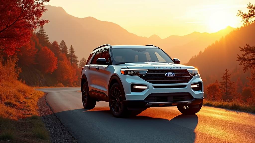 Intérieur moderne du Ford Explorer 2026 avec écran tactile