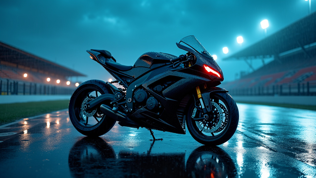 Kawasaki H2R en action sur circuit avec aérodynamisme visible