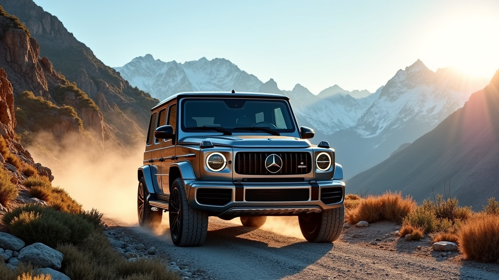 Mercedes G 55 AMG en action sur route enneigée