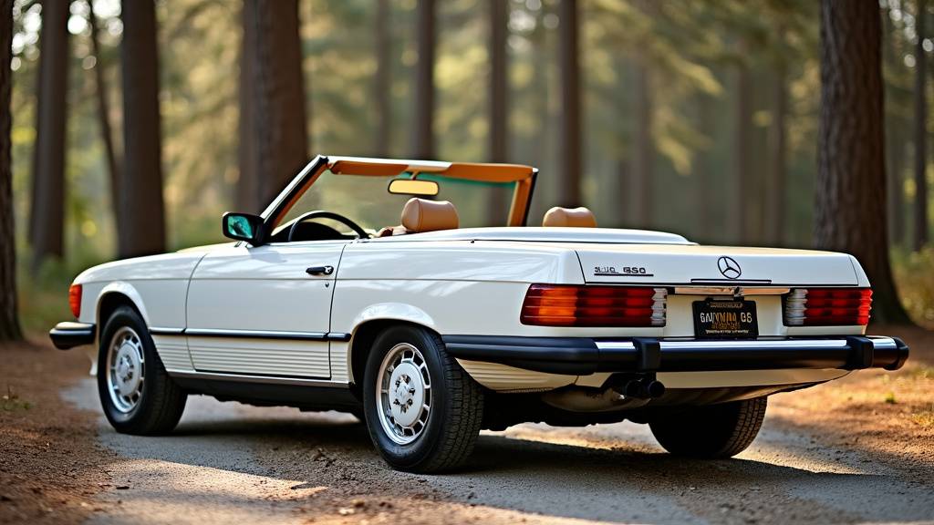 Mercedes SL 450 blanche de 1975