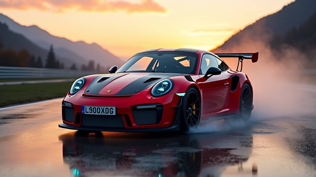 Porsche GT3 RS version spéciale en action sur circuit