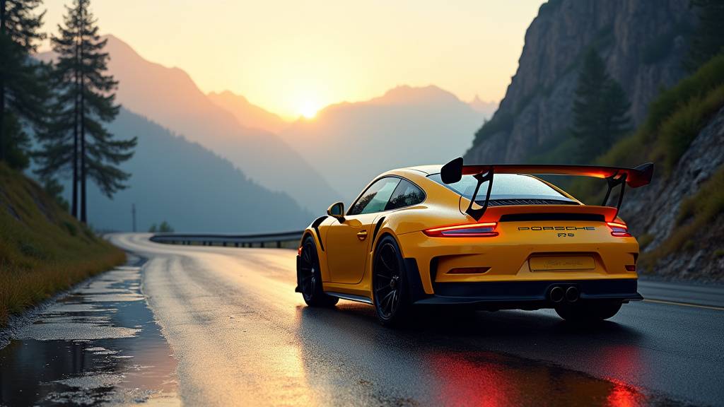 Porsche GT3 RS sur circuit de course en action