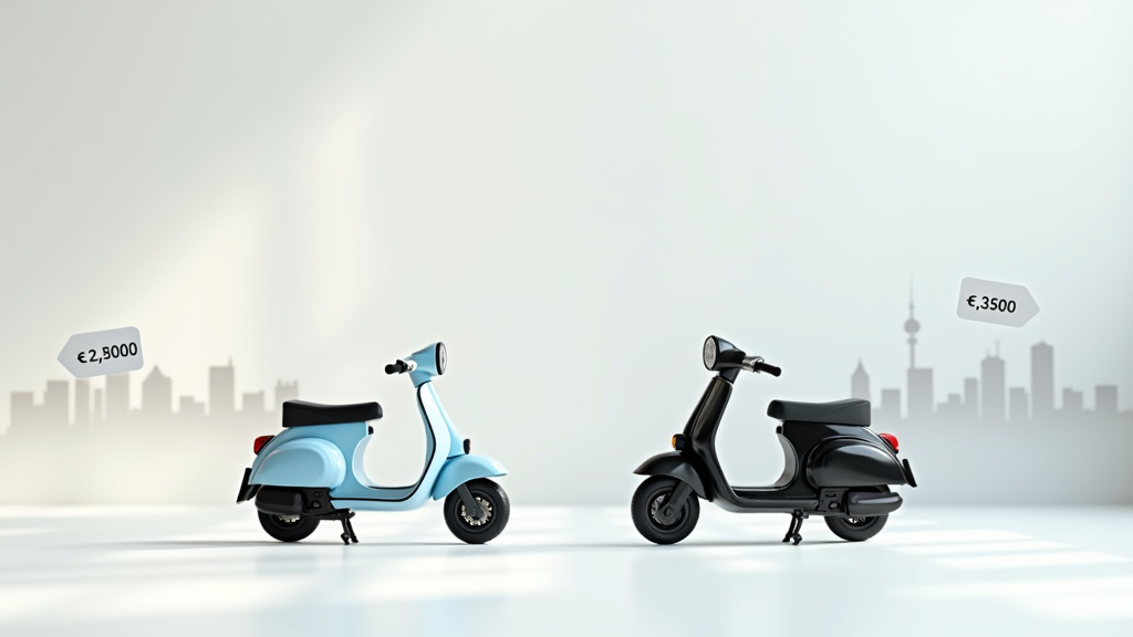 Scooter 50cc vintage dans un parking moderne en 2026