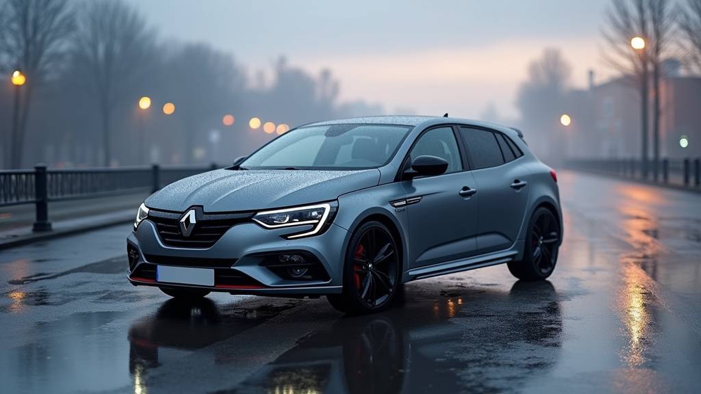 Renault Mégane 4 RS Trophy grise sur route sinueuse