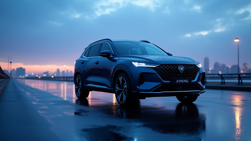 XPENG G9 SUV électrique sur route enneigée en hiver